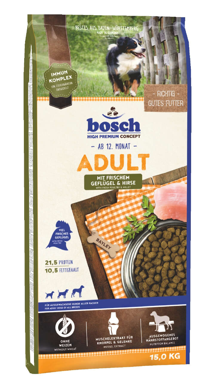 bosch Hunde-Trockenfutter Adult Geflügel & Hirse